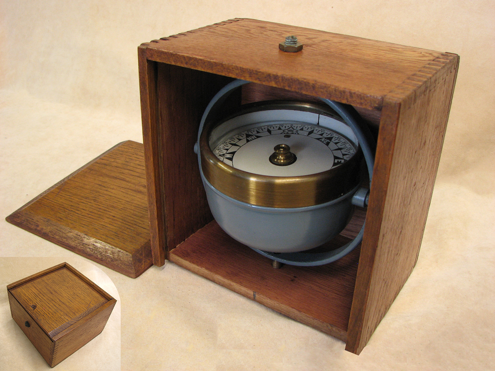 Unbranded Sestrel style gimbal mounted ships compass by Henry Browne & Son